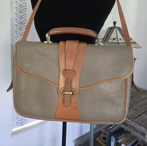 Vintage Dooney And Bourke Brown Leather Messenger Bag
